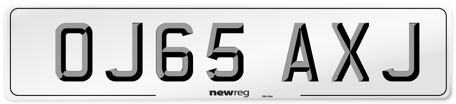 OJ65 AXJ Number Plate from New Reg